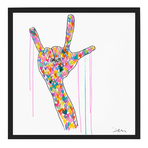 I Love You colorful art print by Kerri Rosenthal - Unique artwork for living room wall decor