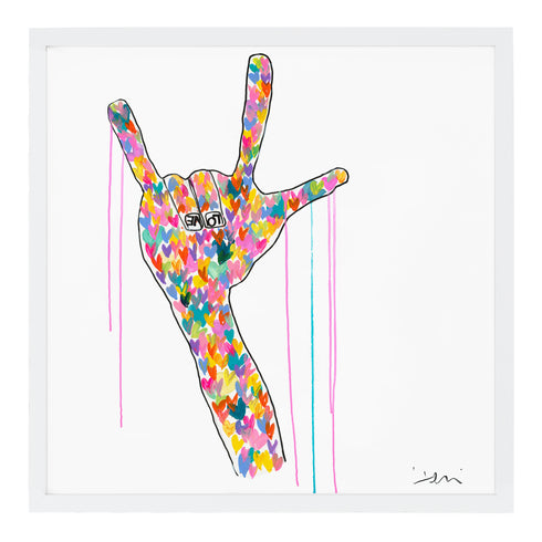 I Love You colorful art print by Kerri Rosenthal - Unique artwork for living room wall decor