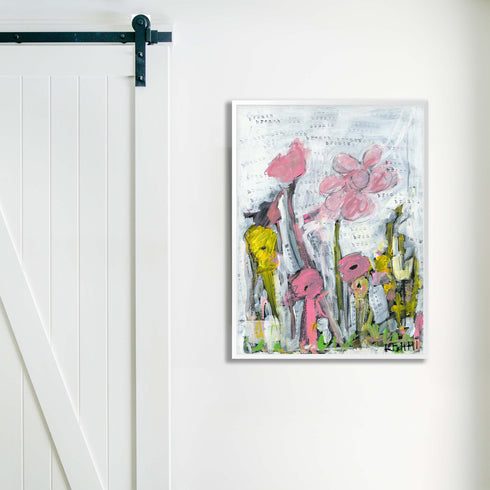 Imagine Flowers Art Print Artwork by Kerri Rosenthal for living room wall decor