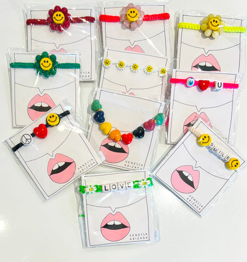 love bead and thread macrame bracelets