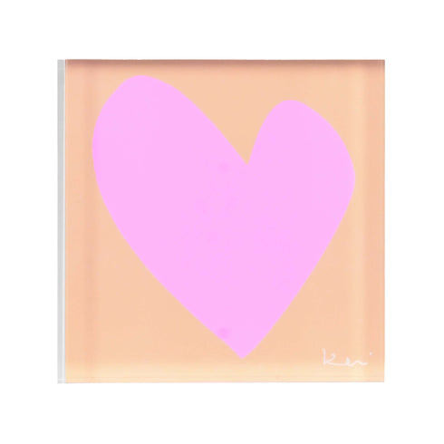 Imperfect Heart Block Of Love Ferris by Kerri Rosenthal. Blocks of Love are signed, mini editions of Kerri Rosenthal's artwork mounted on 3/4" plexiglass acrylic block.