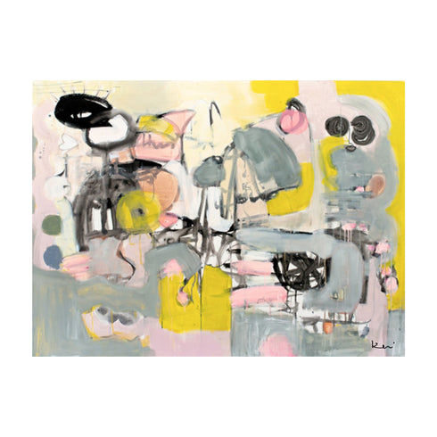 Colorful Inside My Mind Art Print Artwork by Kerri Rosenthal by living room wall decor