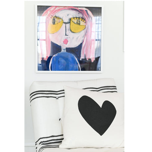 Insta-Girl Colorful Art Print Artwork by Kerri Rosenthal for living room wall decor