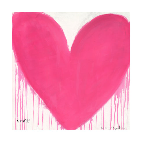 In My Heart Pink Art Print Artwork by Kerri Rosenthal for living room wall decor