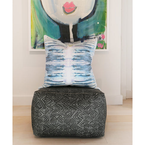 It's Magic colorful cotton and oyster linen fabric pillow - Kerri Rosenthal