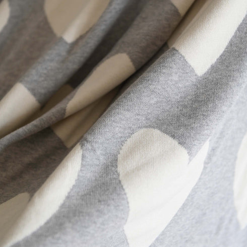 Grey and White Imperfect Heart soft cotton cashmere blend throw blanket - blankets by Kerri Rosenthal