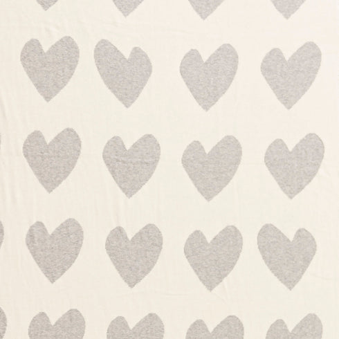 Grey and White Imperfect Heart soft cotton cashmere blend throw blanket - blankets by Kerri Rosenthal