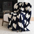 Indigo Navy Blue and White Imperfect Heart soft cotton cashmere blend throw blanket - blankets by Kerri Rosenthal