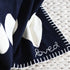 Indigo Navy Blue and White Imperfect Heart soft cotton cashmere blend throw blanket - blankets by Kerri Rosenthal