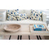 Indigo blue Splat cute square and rectangular lumbar decorative throw pillows on couch by Kerri Rosenthal