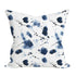Indigo blue splat decorative square throw pillows by Kerri Rosenthal