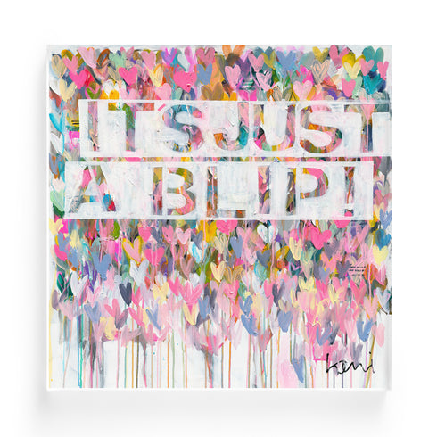 It's Just a Blip Colorful Art Print Wall Word Art Framed Artwork by Kerri Rosenthal for living room wall decor