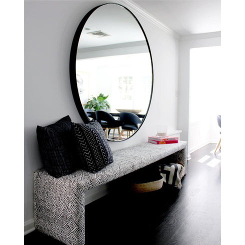 Jayney Carbon black white cotton and oyster linen fabric - Kerri Rosenthal