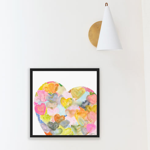 Colorful Jumbo Love Art Print Artwork by Kerri Rosenthal for living room wall decor