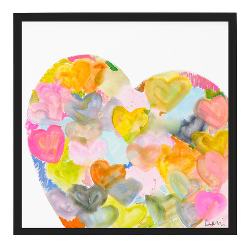 Colorful Jumbo Love Art Print Artwork by Kerri Rosenthal for living room wall decor
