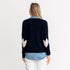 Heart Elbow Patchwork Pullover Long Sleeve Cashmere Sweater Indigo navy blue - cute sweaters by Kerri Rosenthal