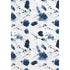 Splat Indigo blue cotton and oyster linen fabric - Kerri Rosenthal