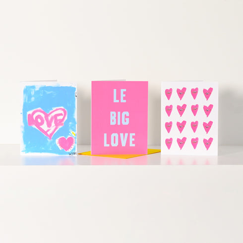 Pink Le Big Love greeting card