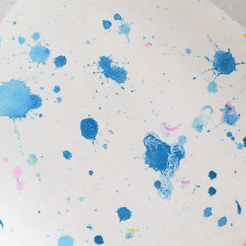 White ground with blue Azure Dropcloth throw pillow - Kerri Rosenthal