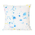 White ground with blue Azure Dropcloth throw pillow - Kerri Rosenthal