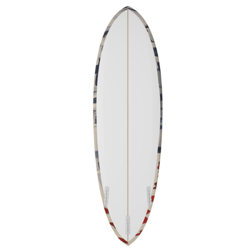 Painted Modern blue red white true flag wall decorative surfboard by kerri rosenthal