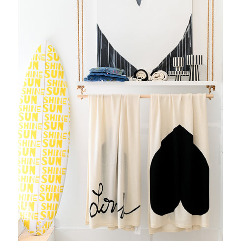 Custom bright yellow surfboard with artistic design by kerri rosenthal