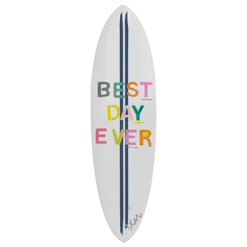 Custom painted surfboard modern colorful multi best day ever painted surfboard by kerri rosenthal