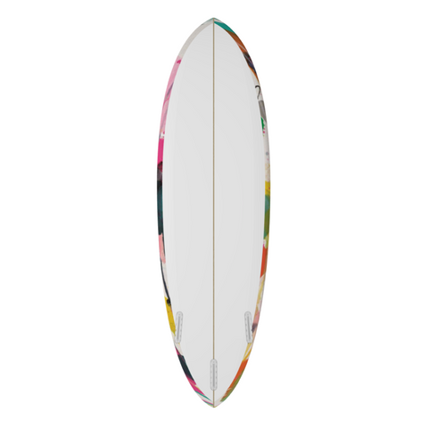 Colorful multi crazy love modern surfboard by kerri rosenthal