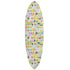 Multicolor surfboard features Kerri Rosenthal's signature artistic touch and can double as stunning wall art.