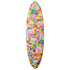A bold and joyful custom surfboard art that radiates positivity, handcrafted and signed by Kerri Rosenthal.