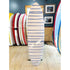 Cute white ground with indigo blue stripe mr. sharpie wall decor surfboard by kerri rosenthal