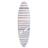 Artistic White ground with indigo blue stripe wall decor surfboard by kerri rosenthal