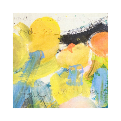 La Fete Night colorful multi cotton and oyster linen fabric - Kerri Rosenthal