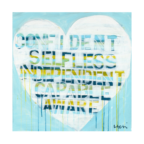 Life Rules Blue Art Print Wall Word Art Framed Artwork by Kerri Rosenthal for living room wall decor