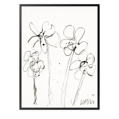 Little Spring Black and white Art Print Artwork by Kerri Rosenthal for living room wall decor