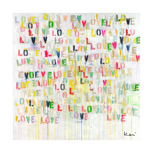 Live Love Colorful Word Art Print Artwork by Kerri Rosenthal for living room wall decor