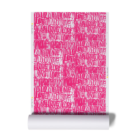 Unique high quality Magenta pink love actually eco-friendly wallpaper by Kerri Rosenthal - designer wall paper