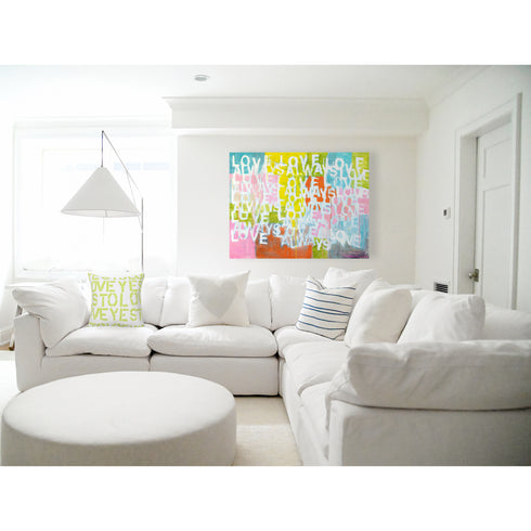 Colorful Love Always Love Art Print by Kerri Rosenthal - Wall Word Art Framed unique artwork for living room wall decor