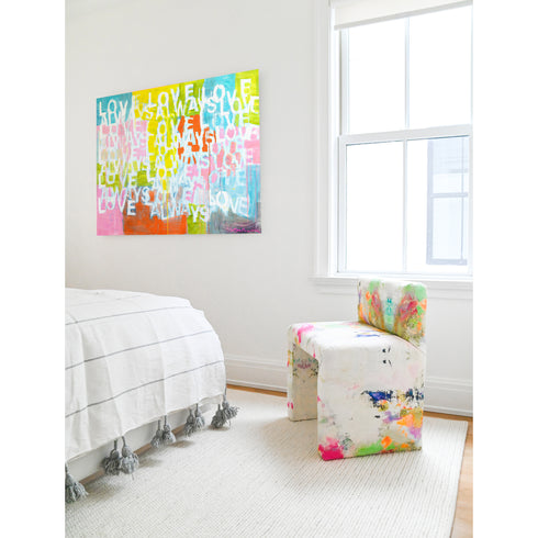 Colorful Love Always Love Art Print by Kerri Rosenthal - Wall Word Art Framed unique artwork for living and bed room wall decor