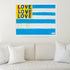 Love American Style blue white art print Wall by Kerri Rosenthal - Unique artwork for living room wall decor