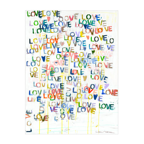 Love + Goodnight Word Art Print Artwork by Kerri Rosenthal for living room wall decor