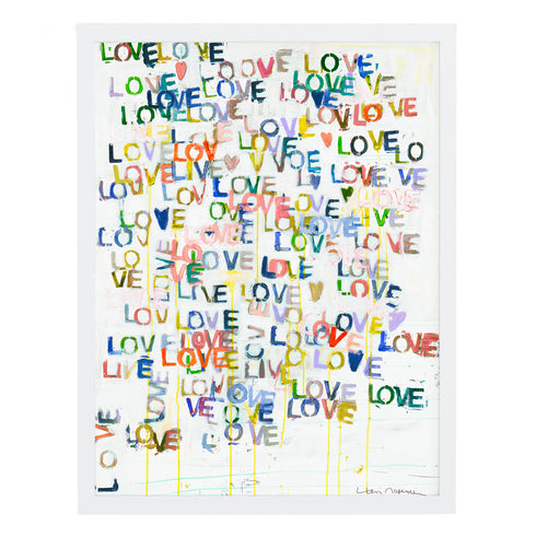 Love + Goodnight Word Art Print Artwork by Kerri Rosenthal for living room wall decor