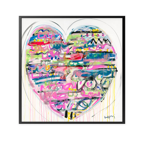 Love And Other Stories colorful multi art print by Kerri Rosenthal - Unique artwork for living room wall decor
