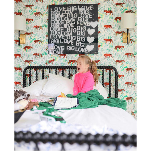 Love Big Love black white art print by Kerri Rosenthal - Wall Word Art Framed unique artwork for living room wall decor