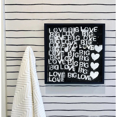 Love Big Love black white art print by Kerri Rosenthal - Wall Word Art Framed unique artwork for living room wall decor