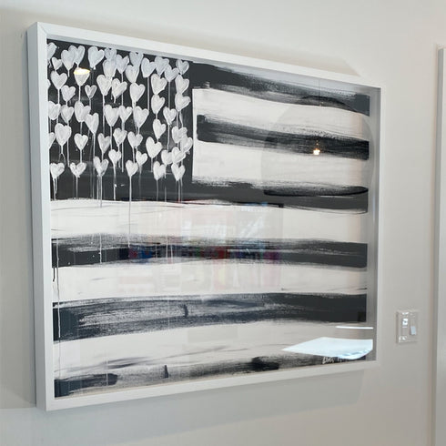 Love Has No Color black white art print by Kerri Rosenthal - Unique artwork for living room wall decor