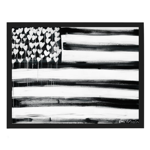 Love Has No Color black white art print by Kerri Rosenthal - Unique artwork for living room wall decor