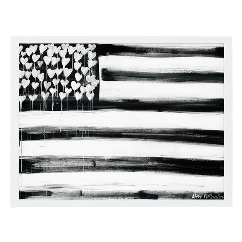 Love Has No Color black white art print by Kerri Rosenthal - Unique artwork for living room wall decor