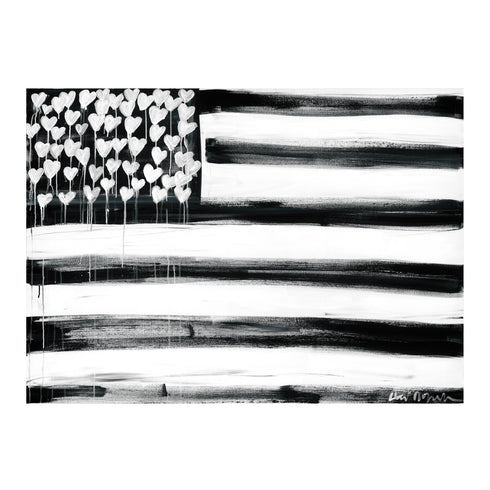 Love Has No Color black white art print by Kerri Rosenthal - Unique artwork for living room wall decor