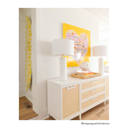 Love Is All You Need yellow colorful word art print Artwork by Kerri Rosenthal - Unique artwork for living room wall decor